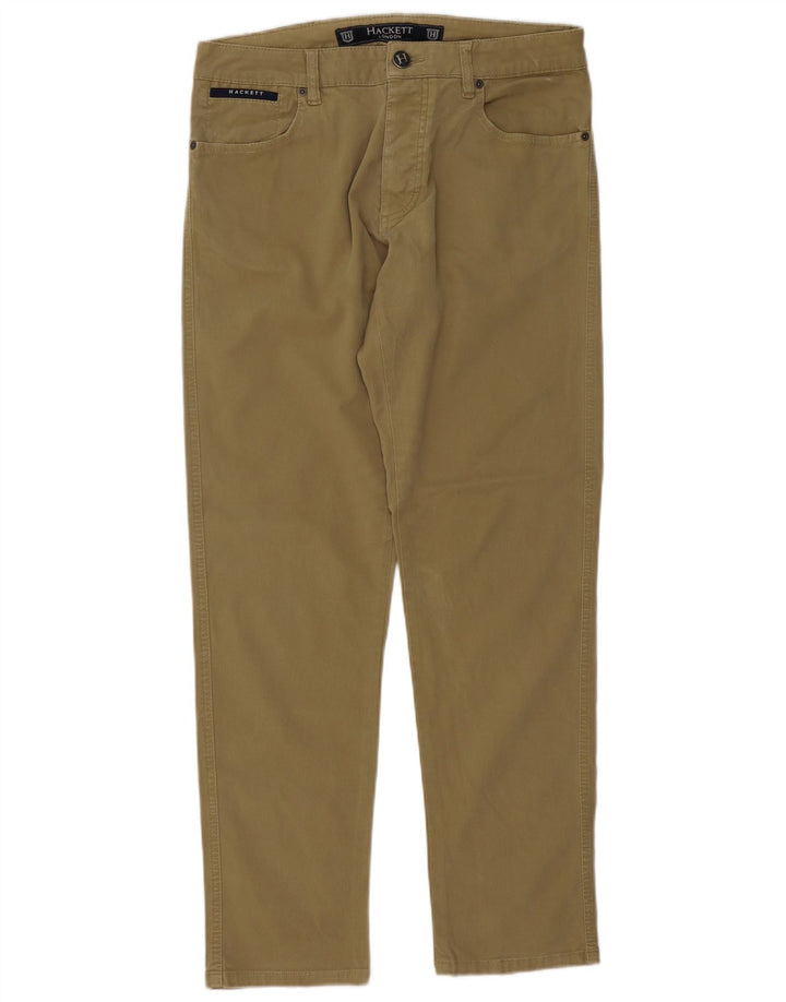 Hackett Pantalon décontracté slim pour homme W34 L32 Kaki Coton