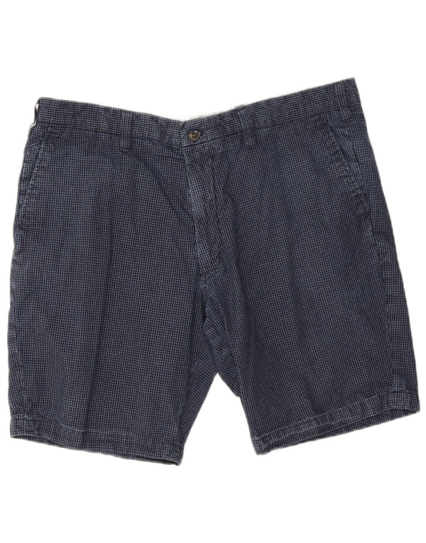 Marks & Spencer Short Chino Homme W38 XL Bleu Marine à Carreaux Coton