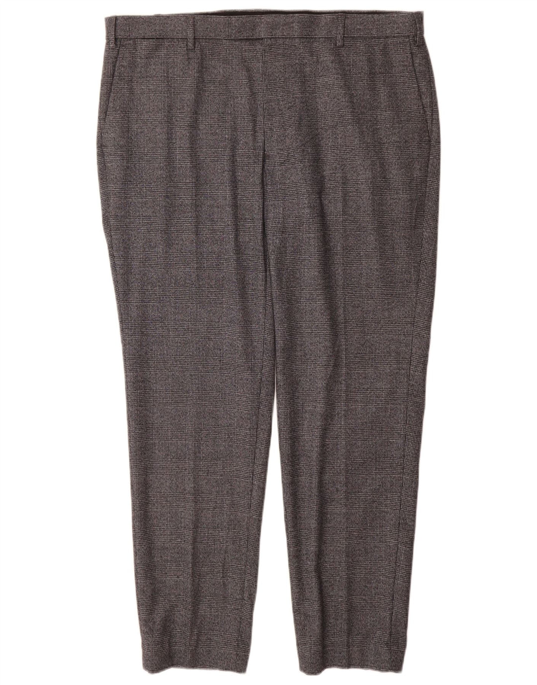 Marks & Spencer Pantalon de costume droit coupe ajustée pour homme W40 L31 Gris à carreaux