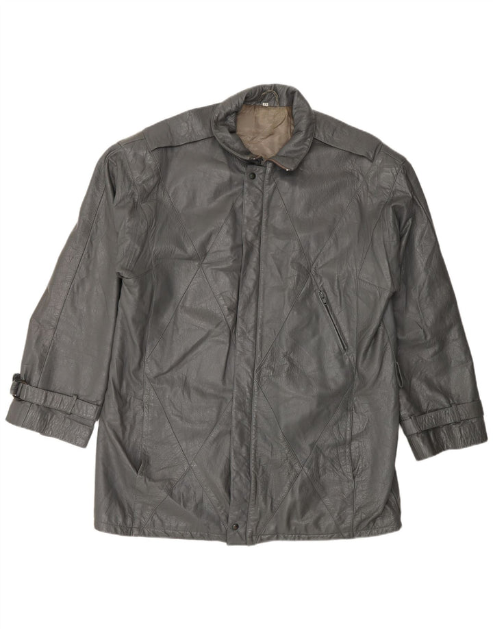 veste en cuir homme vintage IT 52 XL cuir gris
