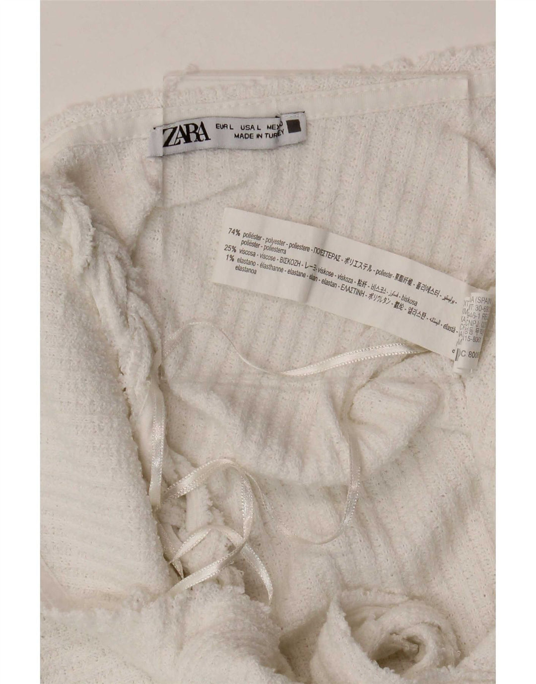 Zara Robe droite sans manches pour femme UK 14 Large Polyester Blanc