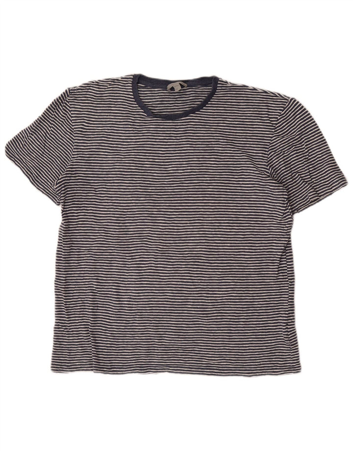 Cos T-Shirt Homme Bleu Moyen Rayé Coton