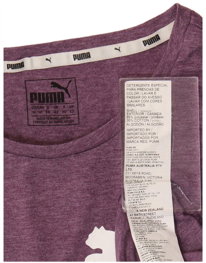 Puma T-shirt graphique pour femme UK 12 Violet moyen Polyester