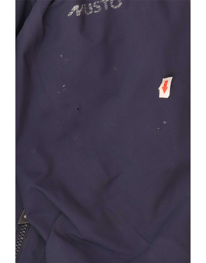 Musto Veste de pluie à capuche pour homme UK 40 Large Bleu marine Polyester