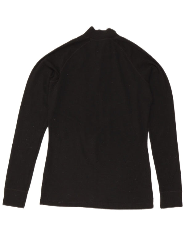 Mountain Warehouse Pull à col zippé pour femme UK 10 Petite laine noire