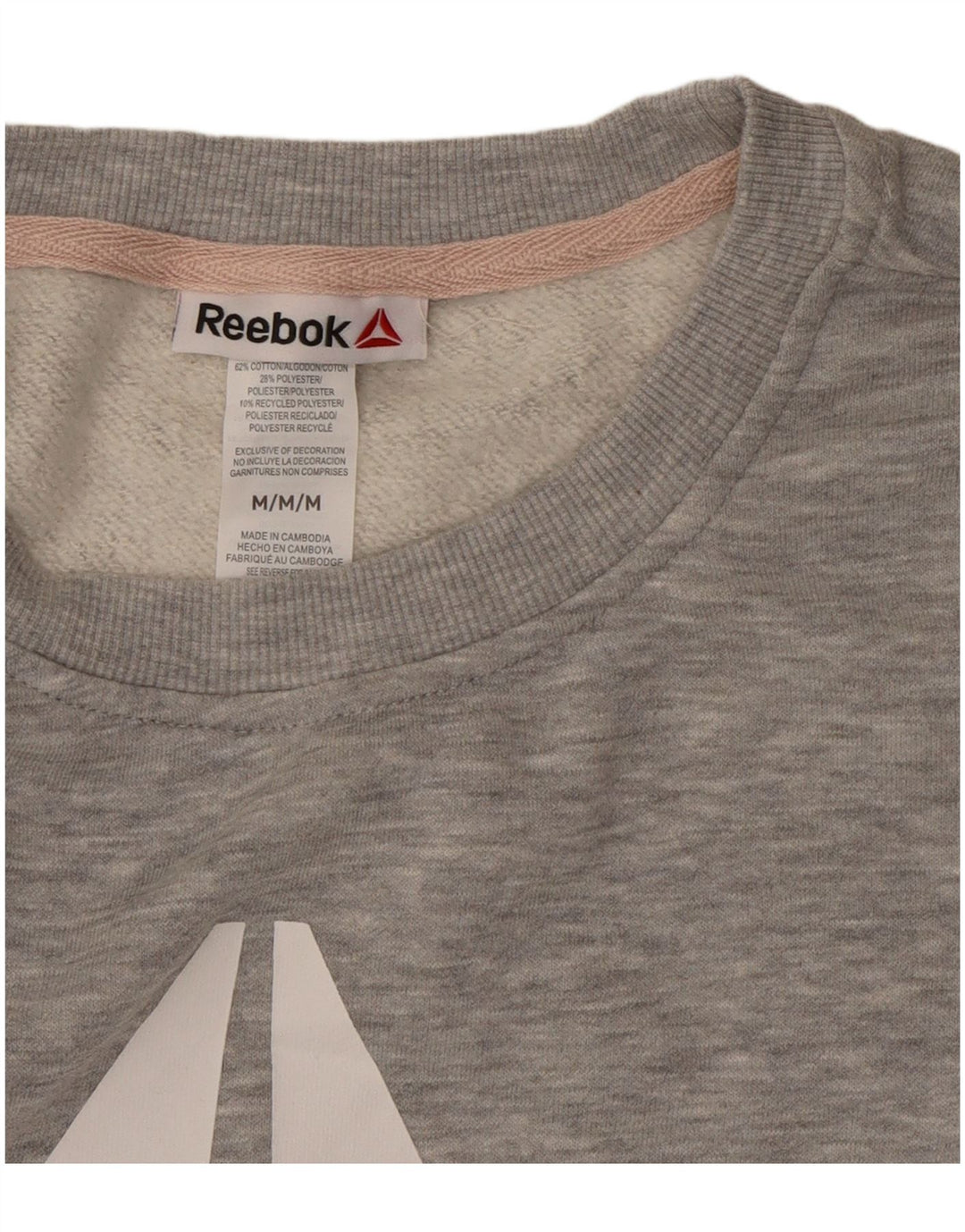Reebok Sweat-shirt graphique pour femme UK 44 Gris moyen Colourblock