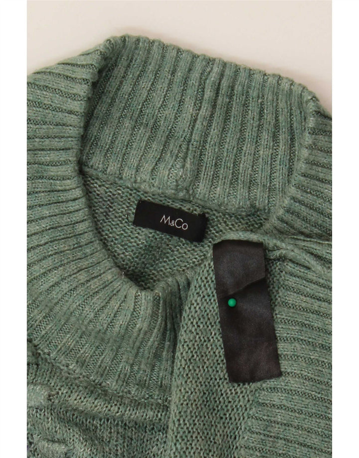 M&Co Pull surdimensionné à col roulé pour femme UK 10 Petit Vert