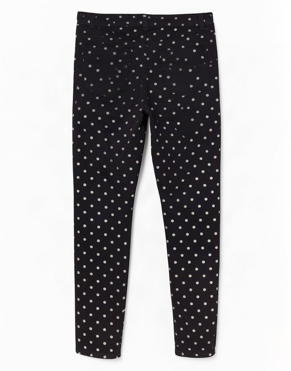 Max & Co. Pantalon décontracté slim pour femme UK 8 Small W28 L31 Noir à pois