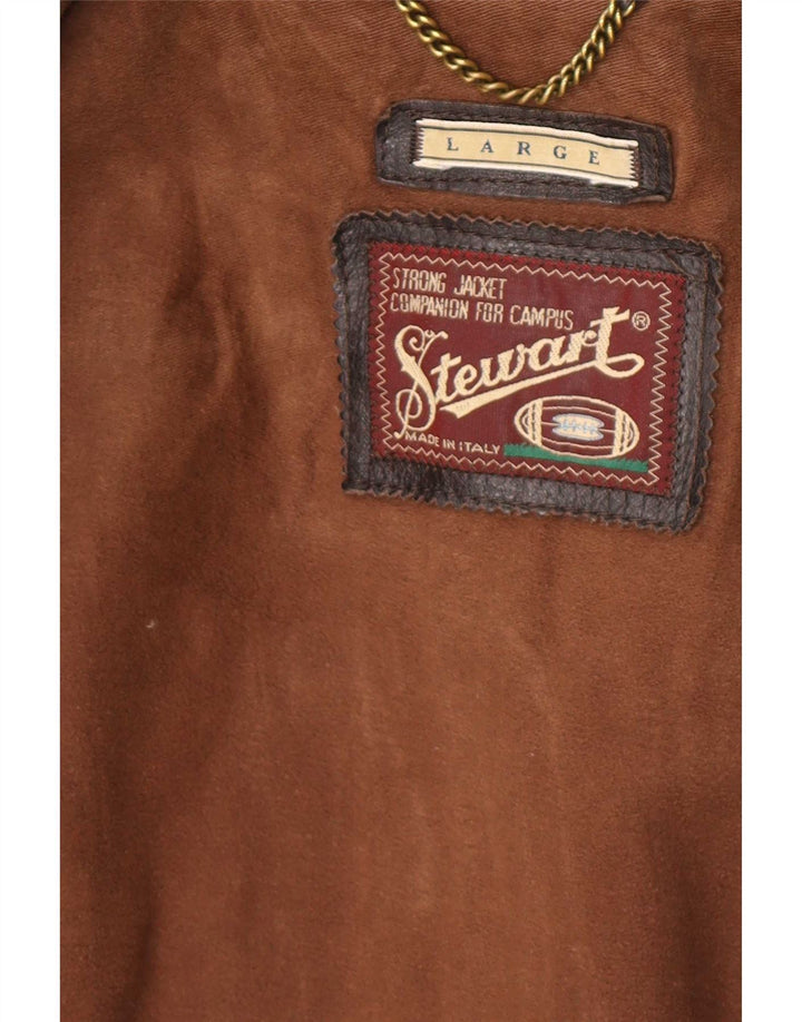 Stewart Veste en cuir pour homme UK 40 Large Marron
