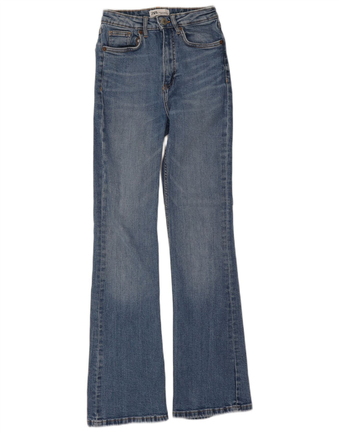 Zara Jean évasé pour femme EU 34 2XS W24 L30 Bleu Coton