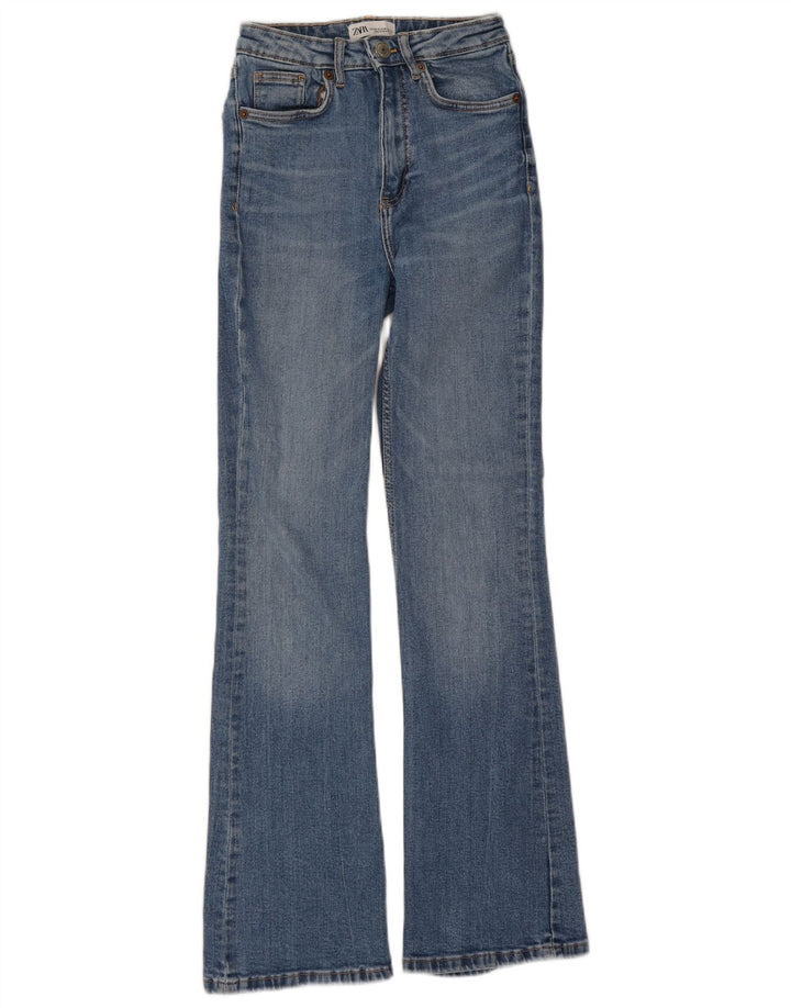Zara Jean évasé pour femme EU 34 2XS W24 L30 Bleu Coton