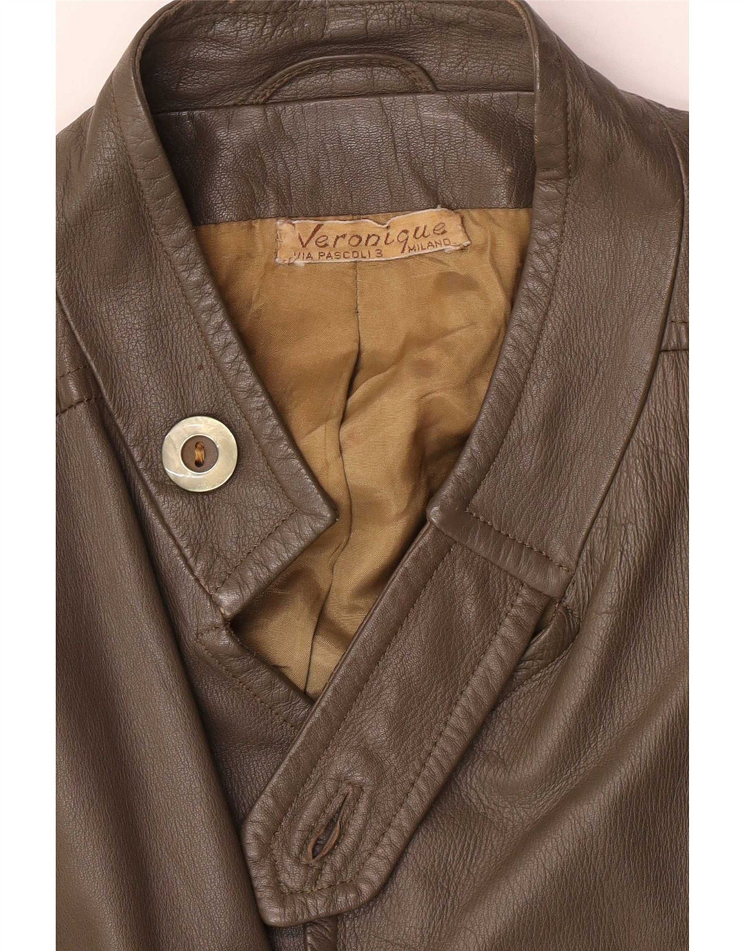 Veste en cuir femme vintage IT 48 XL Kaki