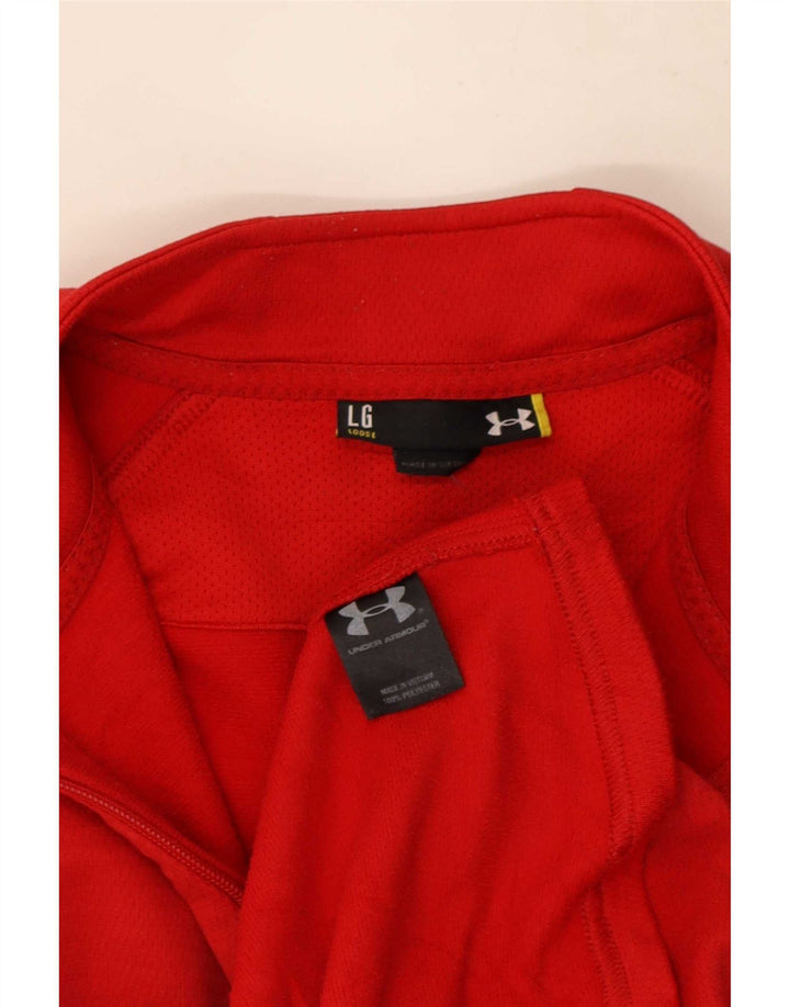 Under Armour Veste de survêtement pour femme UK 16 Large Rouge Polyester