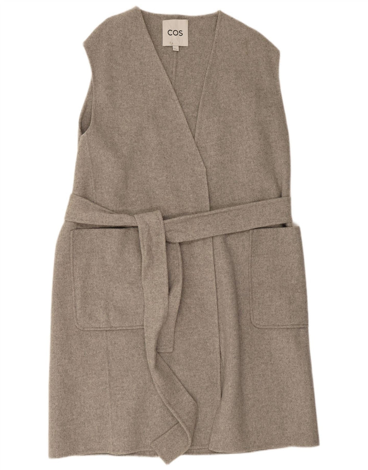 Cos Gilet Long Oversize Femme UK 44 Laine Gris Moyen