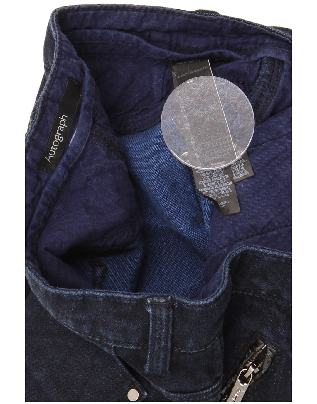 MARKS & SPENCER Jupe en jean autographe pour femme UK 12 Medium W30 Bleu marine