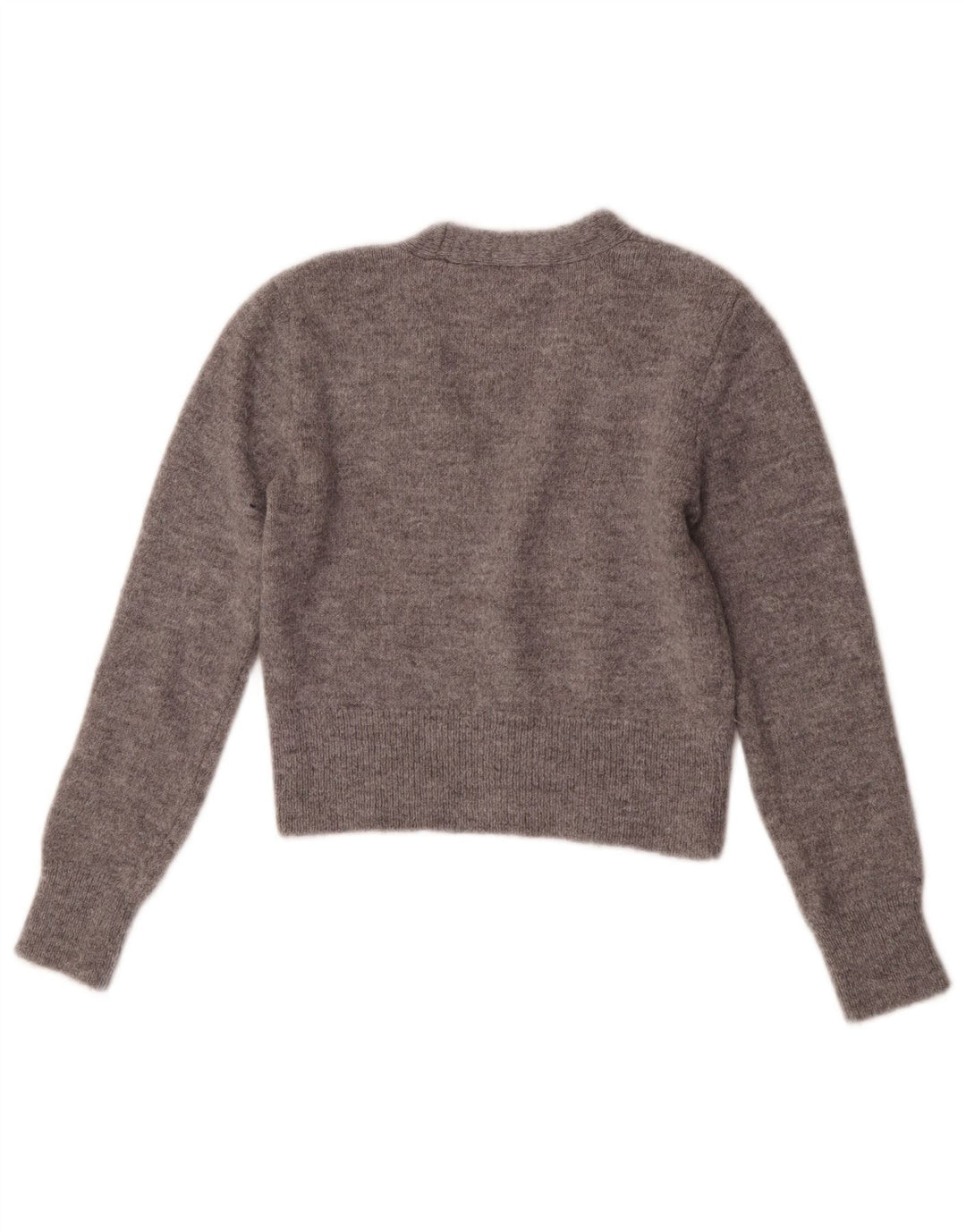 Zara Womens Crop Cardigan Pull UK 8 Petit Gris