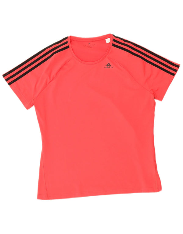 Adidas Climalite T-Shirt Top UK 20/22 XL Rouge Polyester
