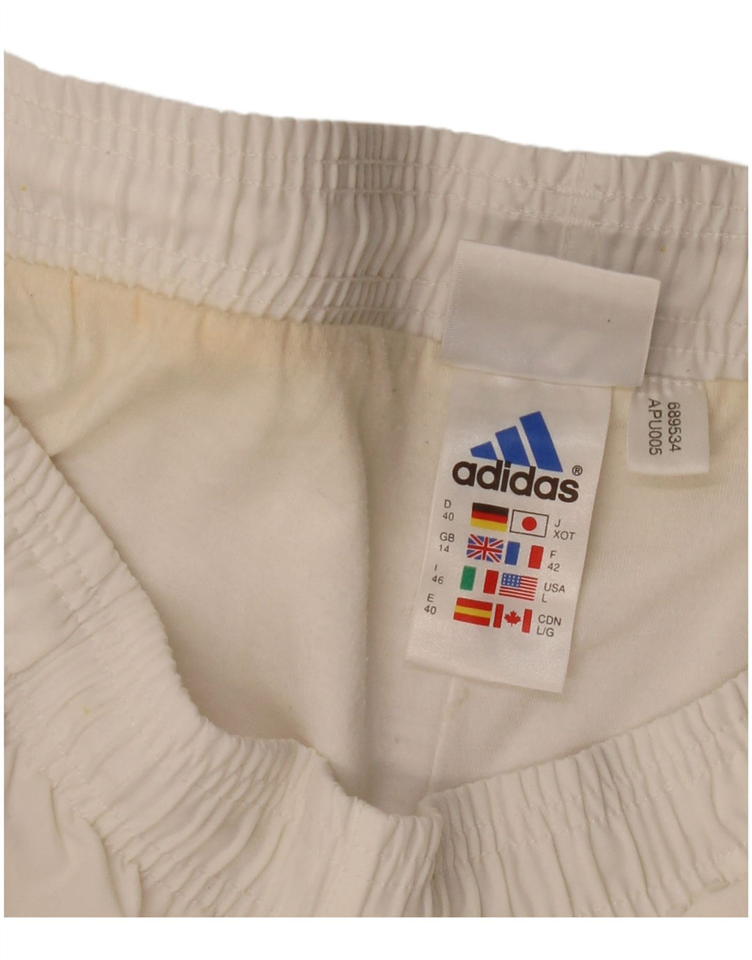 Adidas Pantalon de survêtement pour femme UK 14 Large Blanc Polyester