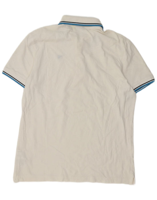 Diadora Polo Homme Large Blanc Rayé Coton