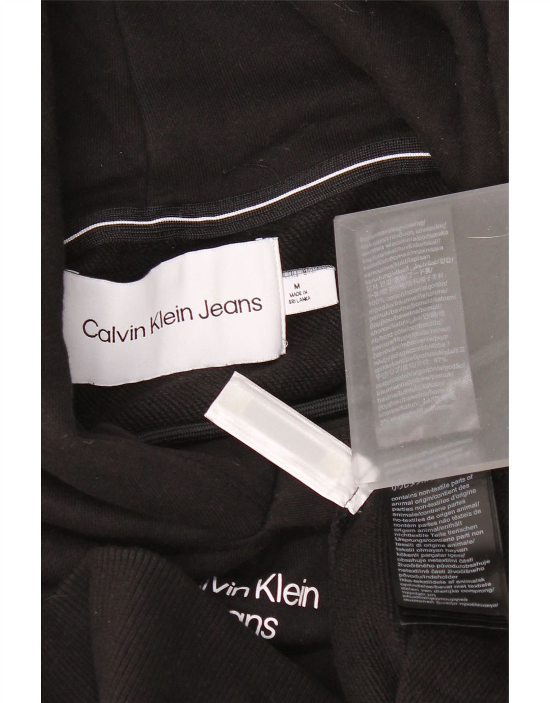 Calvin Klein Jeans Pull à capuche pour homme en coton noir moyen