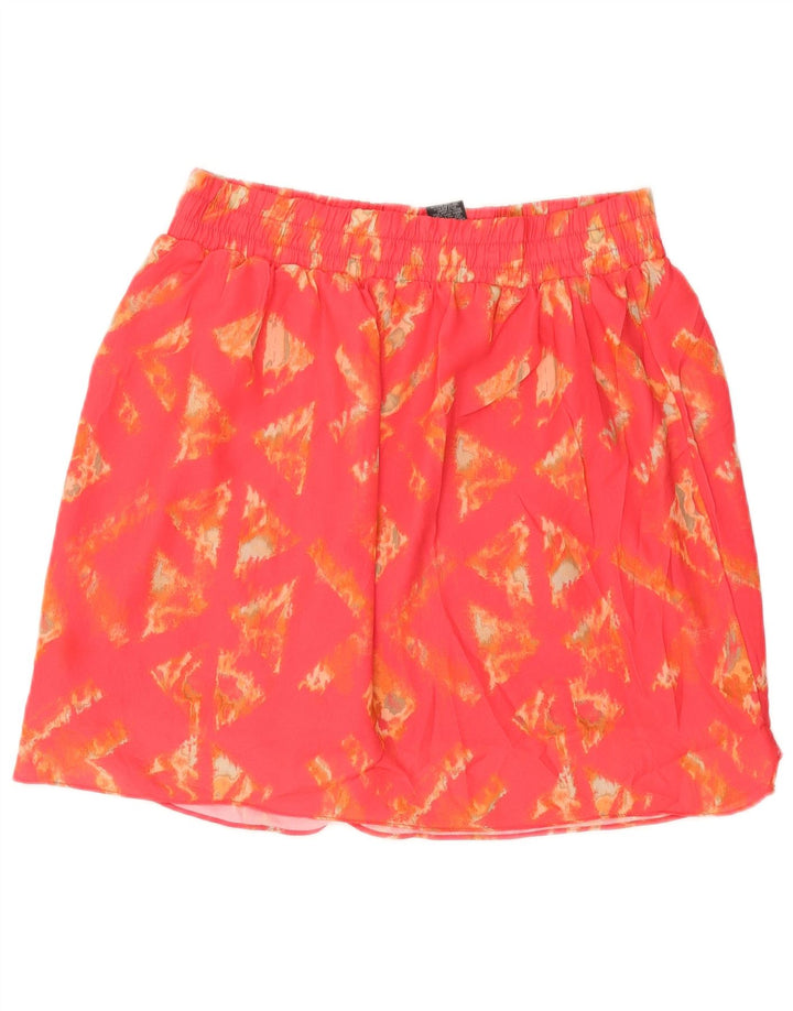 MOSSIMO Femme Mini Jupe Large W32 Rose Géométrique Polyester