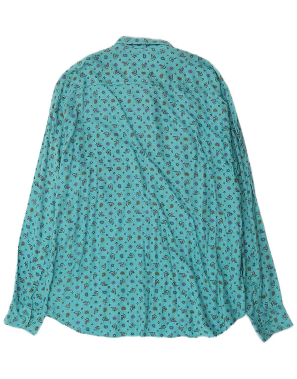 Benetton Chemise Homme XL Turquoise Modal Bird
