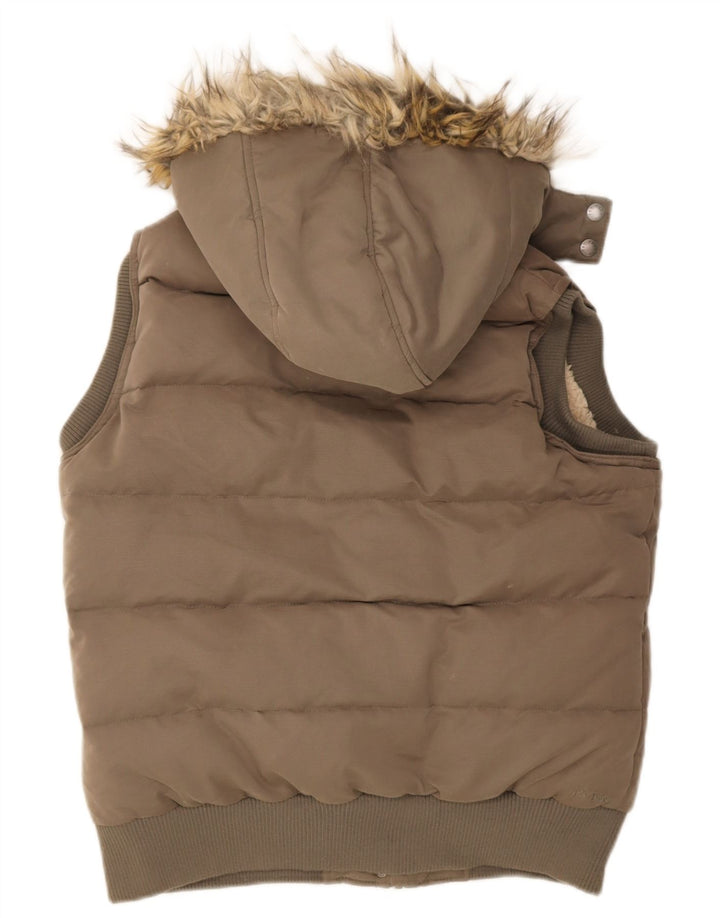 Fat Face Veste matelassée à capuche pour femme UK 44 Medium Kaki Polyester