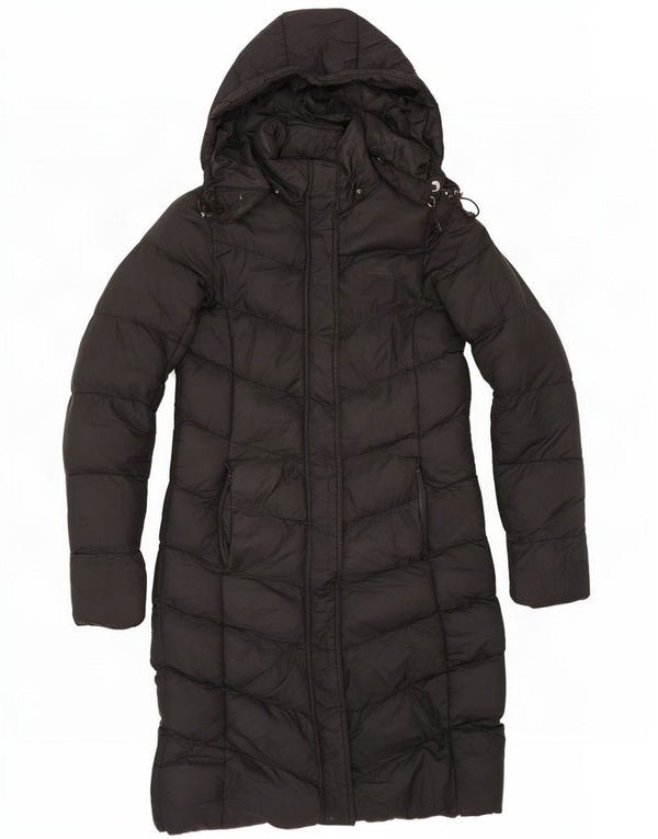 Mountain Warehouse Manteau rembourré à capuche pour femme UK 8 Small Noir Polyester