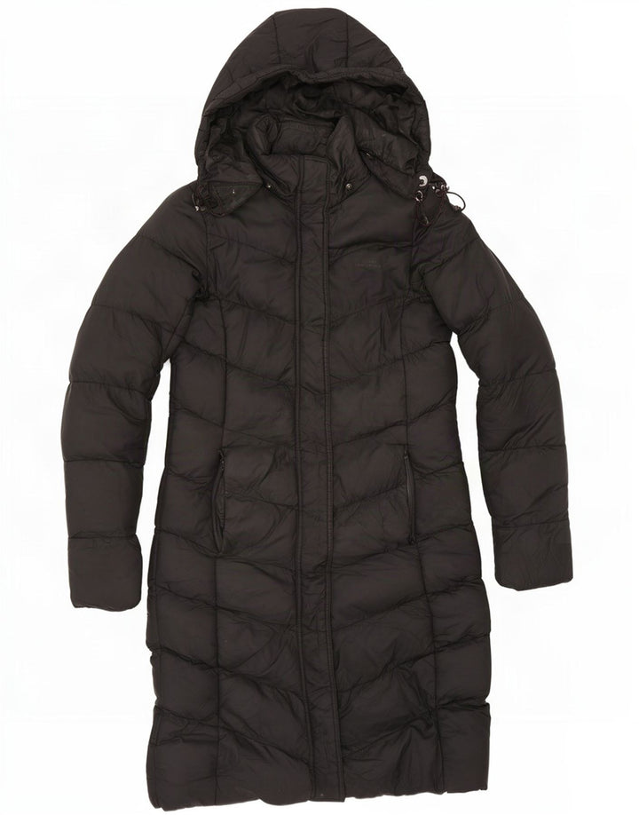 Mountain Warehouse Manteau rembourré à capuche pour femme UK 8 Small Noir Polyester