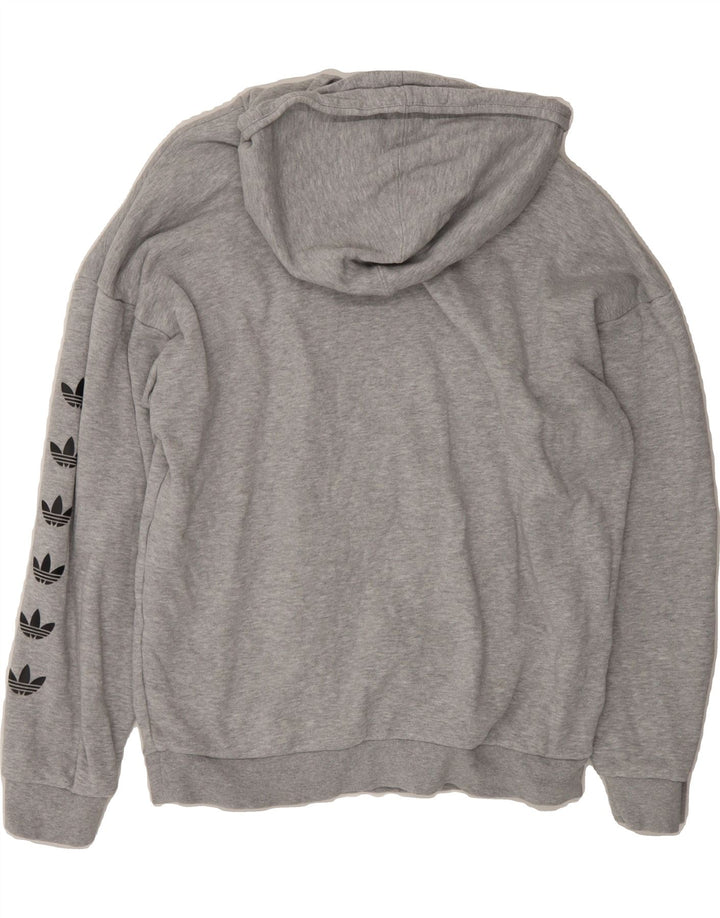 ADIDAS Womens Oversized Graphic Hoodie Jumper UK 8 Small  Grey Vintage Adidas and Second-Hand Adidas from Messina Hembry 