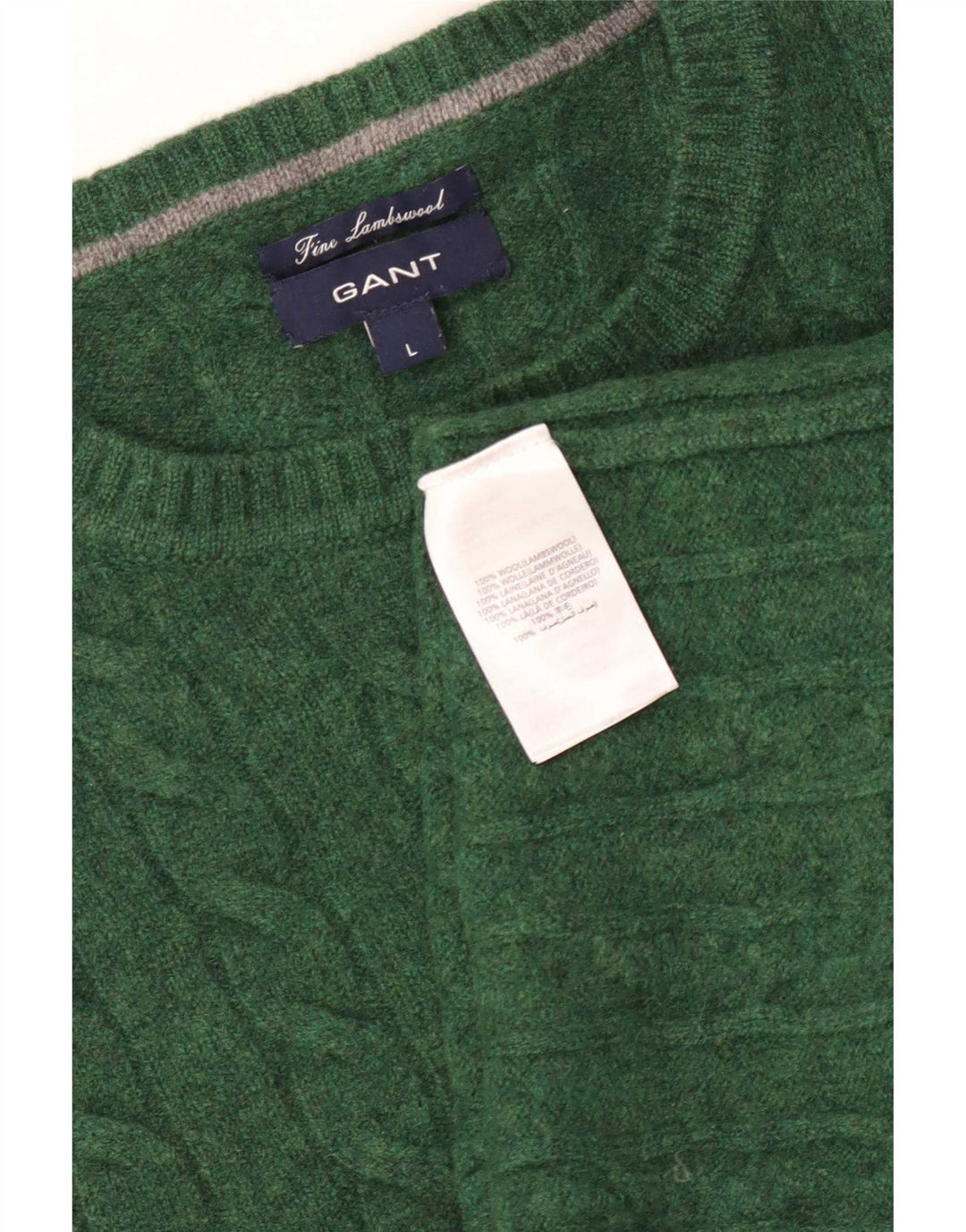 Gant Homme Col Bateau Pull Pull Large Vert Lambswool