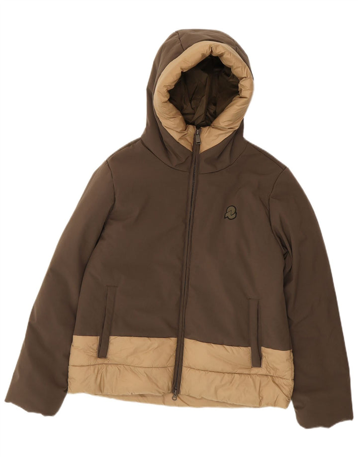 Invicta Veste matelassée à capuche pour femme UK 14 Marron moyen Colourblock