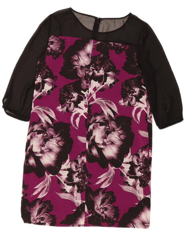 Kaliko Robe droite à manches 3/4 pour femme UK 44 Grand violet floral en polyester