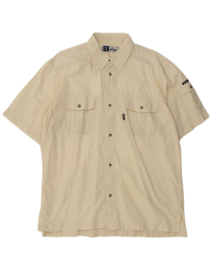 Asics Chemise à Manches Courtes Homme XL Coton Beige