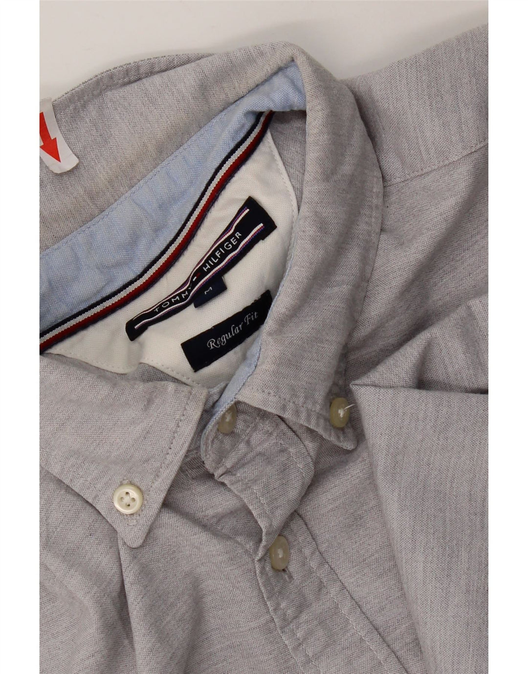 Tommy Hilfiger Chemise Regular Fit Homme Gris Moyen Moucheté Coton