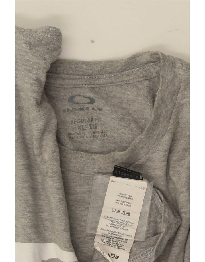 Oakley Mens Regular Fit Graphic Top Manches Longues XL Gris Coton