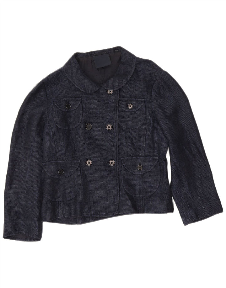 Aspesi Caban à manches 3/4 pour femme IT 40 petit lin bleu