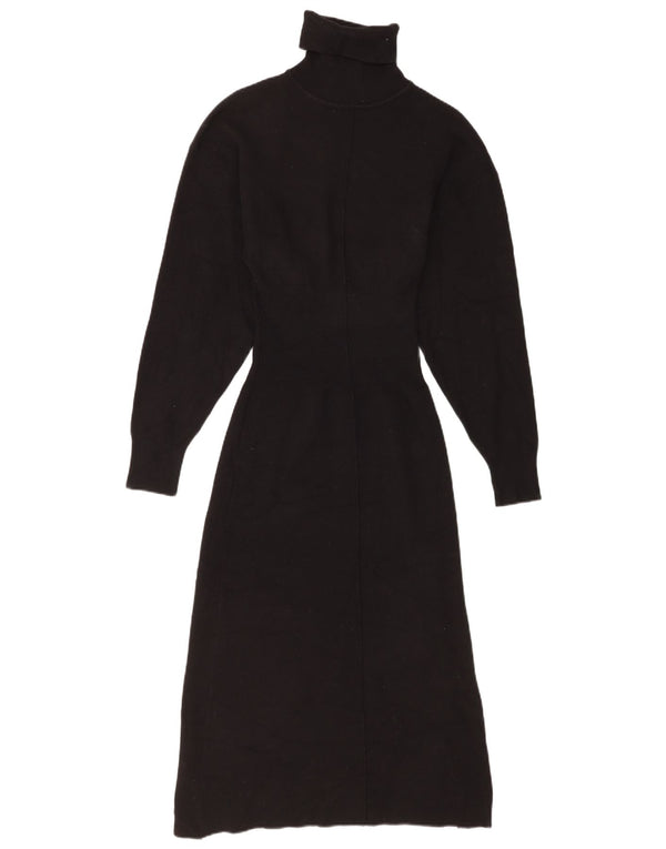 Zara Robe pull à manches longues pour femme UK 8 Small Noir Viscose
