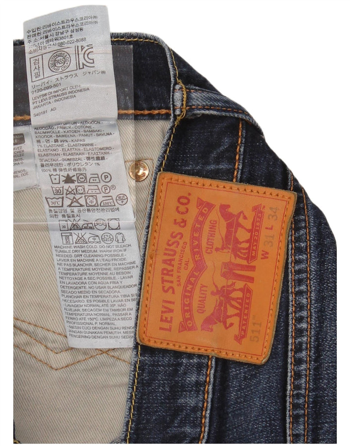 LEVI'S Mens 511 Slim Jeans W31 L31 Blue Cotton