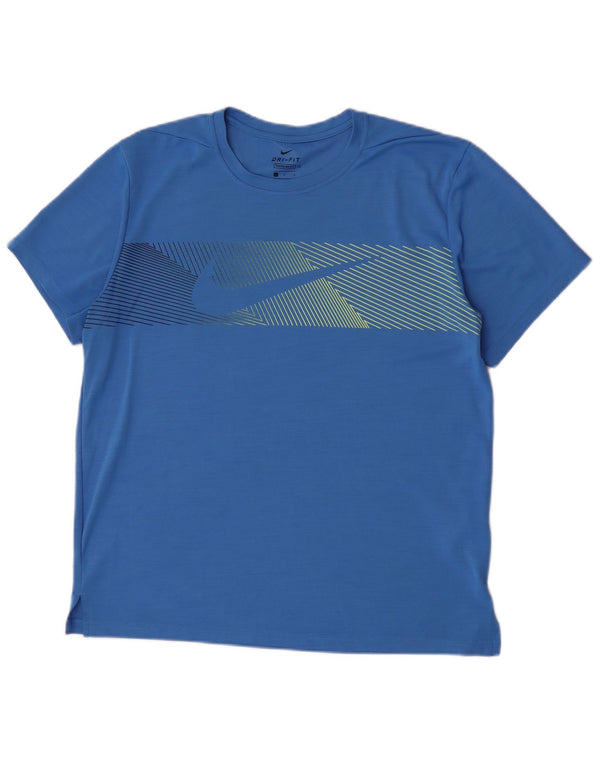Nike T-shirt graphique à manches courtes pour homme, coupe standard, grand bleu