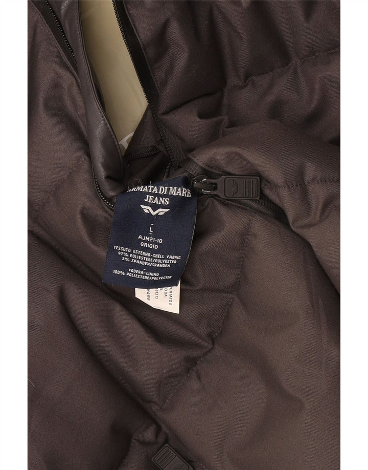 Armata Di Mare Veste matelassée à capuche pour homme UK 40 Large Gris Polyester
