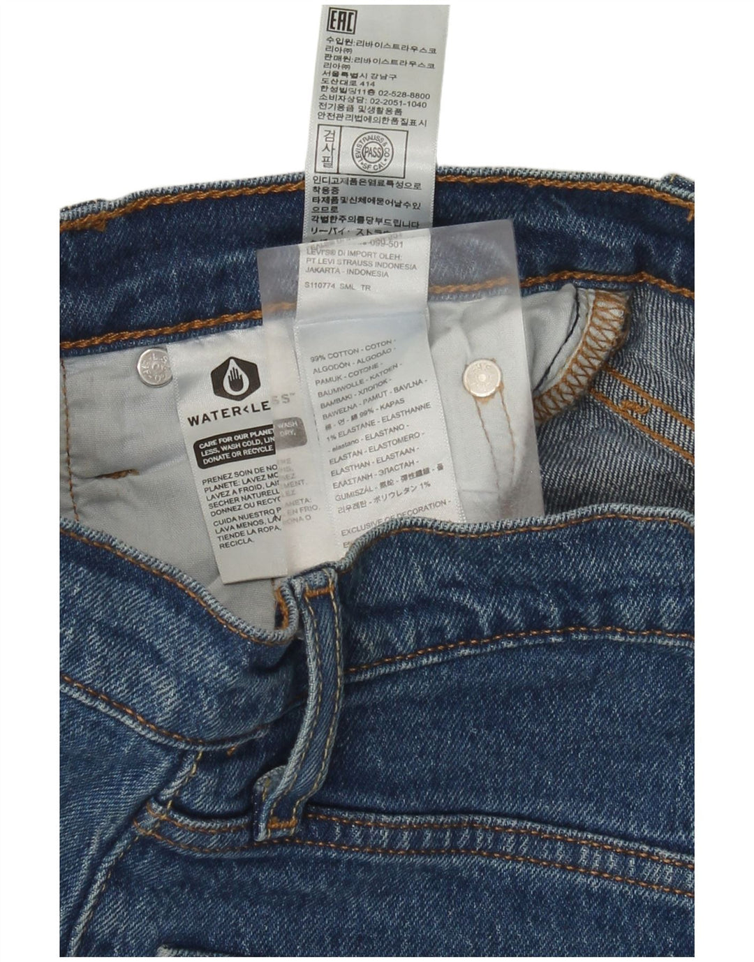 Levi's Jean Droit 501 Femme W25 L26 Bleu Coton