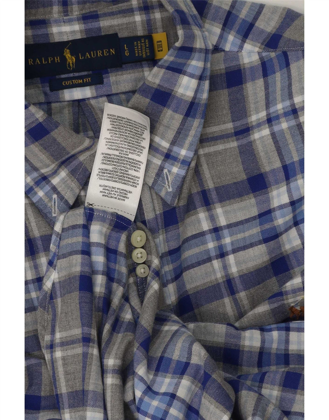 Ralph Lauren Chemise sur mesure pour homme en coton à carreaux gris