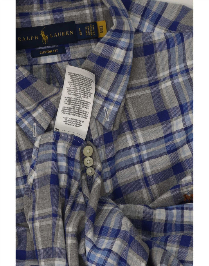 Ralph Lauren Chemise sur mesure pour homme en coton à carreaux gris