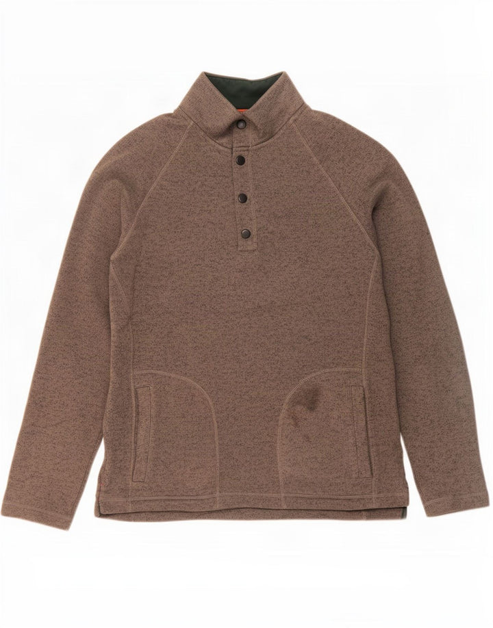 John Lewis Sweat-shirt à col boutonné pour homme en polyester gris moucheté