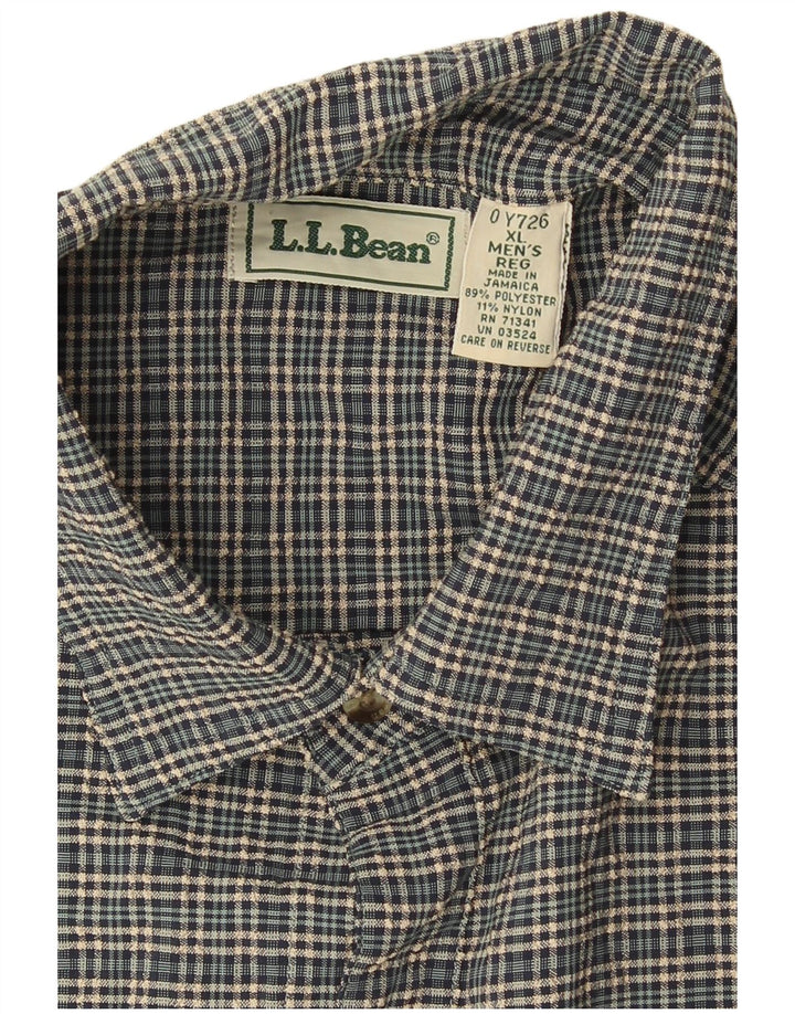 L.L.Bean Chemise en flanelle pour homme XL à carreaux verts en polyester