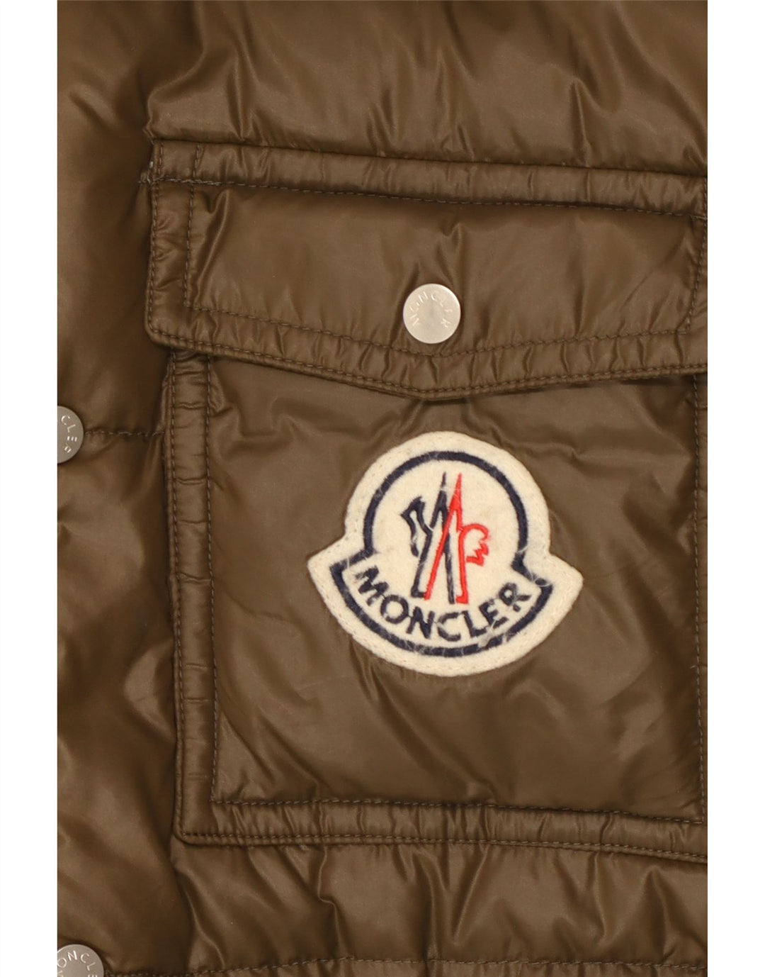 Moncler Veste matelassée à capuche graphique pour homme Taille 5 2XL Kaki Polyamide