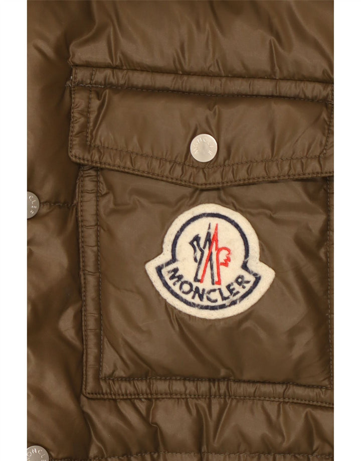 Moncler Veste matelassée à capuche graphique pour homme Taille 5 2XL Kaki Polyamide