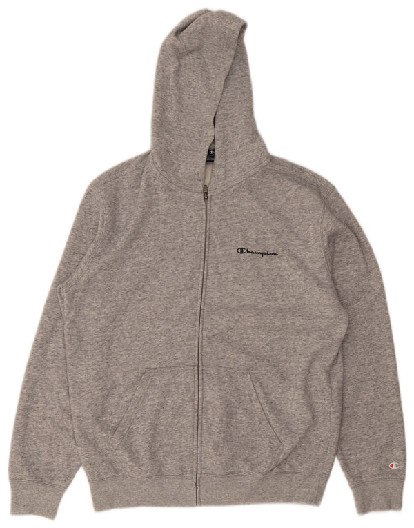 Champion Pull à capuche zippé pour homme, grand gris moucheté