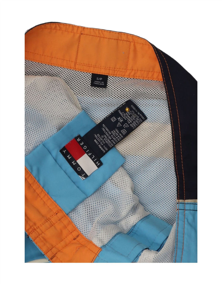 TOMMY HILFIGER Mens Swimming Shorts Small Blue Colourblock Polyester Vintage Tommy Hilfiger and Second-Hand Tommy Hilfiger from Messina Hembry 